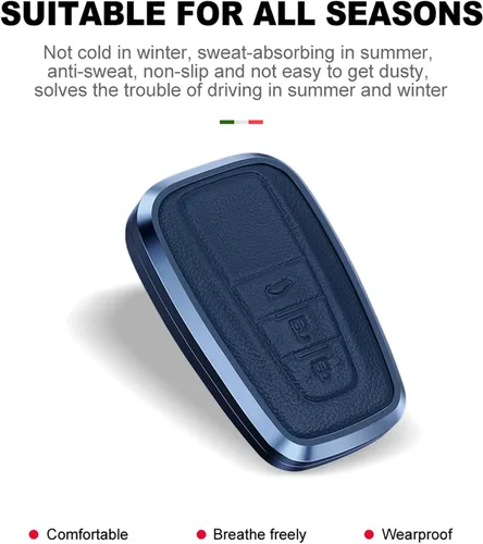 Vista 4 de KUNGKIC Funda para llavero inteligente de coche para la serie Toyota, Azul