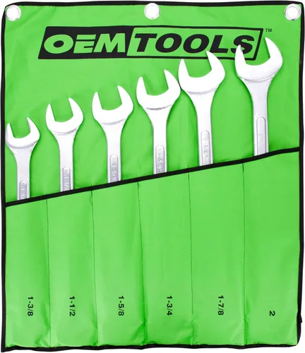 Vista 10 de OEMTOOLS 22101 Juego de llaves combinadas SAE Jumbo de 5 piezas, juego de llaves combinadas grandes, tamaños SAE Box End Metric Wrench Set, 15°