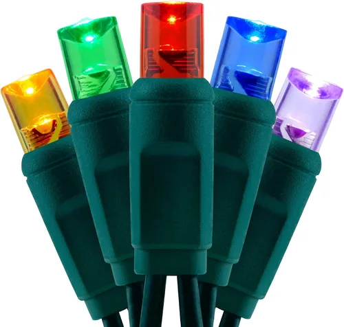 Vista 14 de YULETIME Luces LED de Navidad blancas frías de 0.197 in, 33 pies, 100 unidades de espacio de 4 pulgadas, de una sola pieza, de gran angular