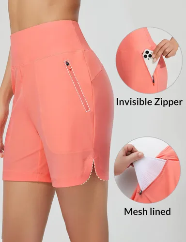 Vista 115 de baleaf Traje de baño de cintura alta de 3, 5, 7, 9 pulgadas, para mujer, de secado rápido, con bolsillos