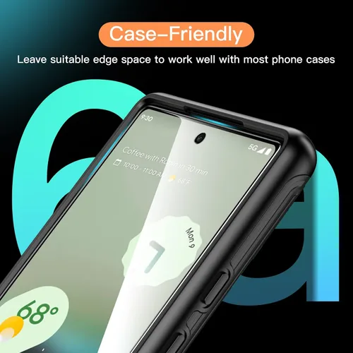 Vista 8 de JETech Protector de pantalla para Google Pixel 6a de 6.1 pulgadas, compatible con huellas dactilares, película de vidrio templado, transparente HD