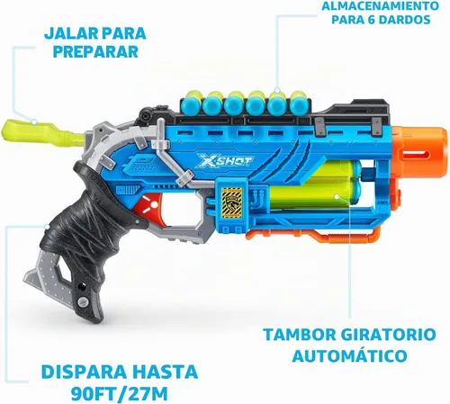 Vista 5 de X-Shot Dino Attack - Dino Striker - 2 huevos medianos, 2 huevos pequeños, 16 dardos