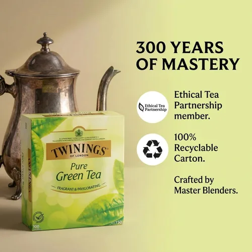 Vista 6 de Twinings Té - Bolsas de té verde puro y natural, 100