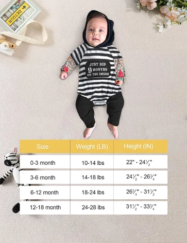 Vista 6 de Ropa de bebé niño suéter con capucha pantalones de bebé 2 piezas conjunto de ropa de regalo