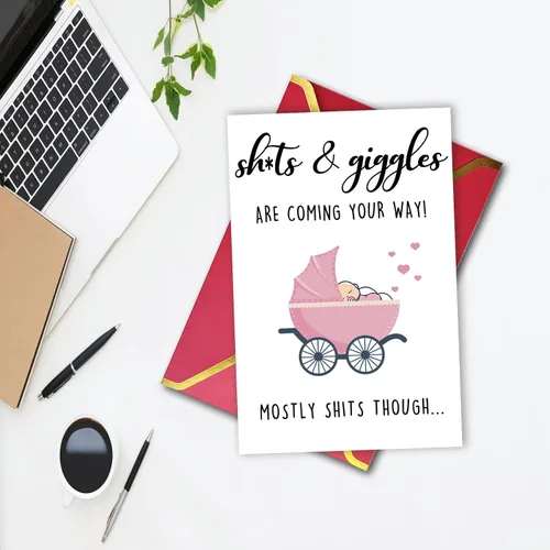 Vista 5 de Ziwenhu Bonita tarjeta de bebé para papá y mamá, bonita tarjeta de baby shower, regalo para recién nacido, tarjeta de felicitación para amigos