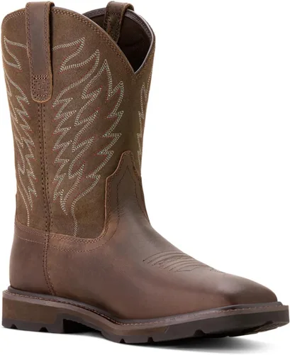Vista 3 de ARIAT Botas de trabajo para hombre Groundbreaker con punta cuadrada ancha