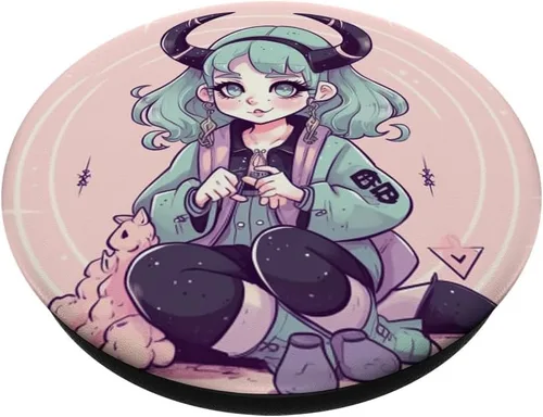Vista 2 de PopGrip intercambiable de anime Girl Kawaii Goth Baphomet