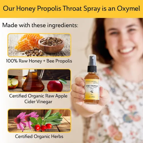 Vista 5 de Mickelberry Gardens Honey Propolis - Espray para la garganta, alivio calmante del dolor de garganta y apoyo inmunológico de propóleos, fórmula