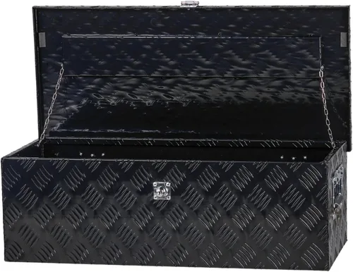 Vista 11 de Caja de herramientas de aluminio para caja de camión de 20 pulgadas con asas laterales, cerradura Heavy Duty Waterproof Trailer Storage Organizer