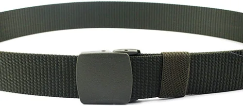 Vista 5 de Cinturón táctico de nailon para hombres, ajustable, casual, resistente al aire libre, con hebilla de plástico duradera