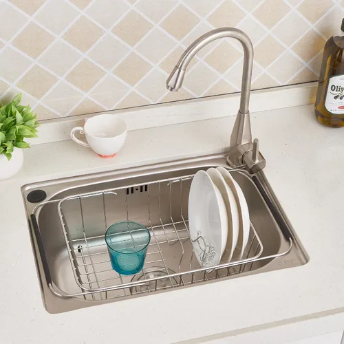 Vista 9 de KESOL - Escurridor de platos compacto expandible sobre el fregadero, pequeño estante de cocina