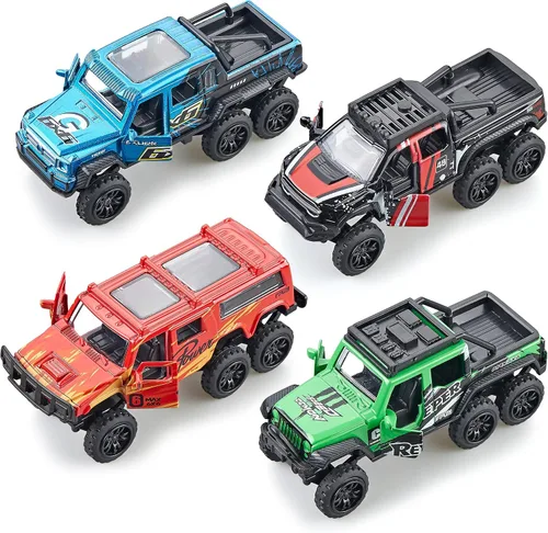 Vista 10 de KIDAMI Juego de Coches y Autobuses de Juguete de Metal Fundido a Presión, Escala 1:64, Vehículos de Autobús Urbano de Dos Pisos, Coches de Retroceso