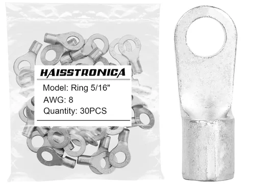 Vista 11 de haisstronica 30 terminales de horquilla de 1/4 "AWG 8 sin aislamiento