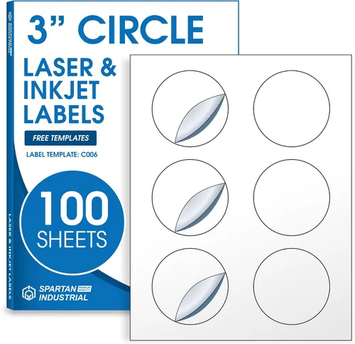 Vista 30 de Etiquetas circulares de 0.75" para láser y inyección de tinta, Spartan