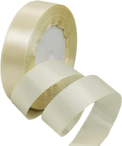 Vista 127 de Cinta beige de 1-1/2 pulgadas x 25 yardas, cinta de satén de tela de color sólido para envolver regalos, manualidades, ramos de novia, coronas