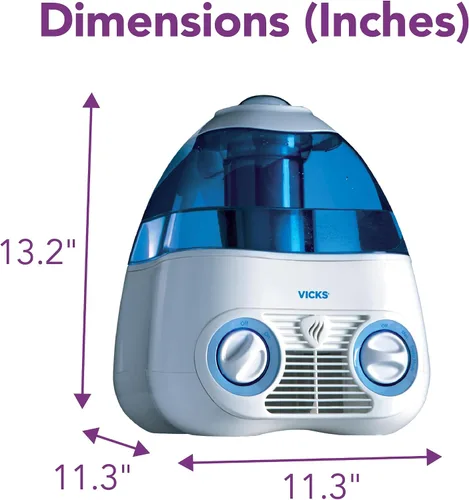 Vista 7 de Vicks Humidificador de niebla fría filtrada Starry Night, habitaciones medianas a grandes, tanque de 1 galón - Humidificador de niebla fría