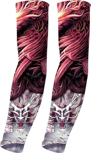 Vista 12 de Mangas de protección solar UV para hombres y mujeres, manga de enfriamiento de compresión deportiva UPF 50+, regalo único de manga de tatuaje