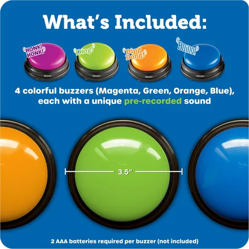 Vista 7 de Learning Resources Answer Buzzers - Suministros imprescindibles para el aula, juguetes para niños, botón de efectos de sonido, programas