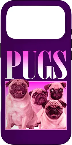 Vista 22 de iPhone 16 Pugs Bootleg Rap Lindo Pug Dog Pet Owners Retro 90's Poster Case