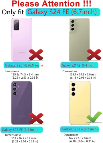 Vista 2 de ONOLA Funda para teléfono Samsung Galaxy S24 FE con protector de pantalla HD, funda para teléfono de servicio pesado resistente a golpes y caídas