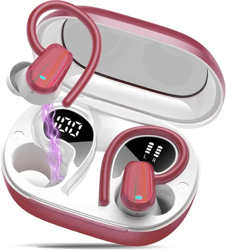 Vista 9 de Auriculares inalámbricos, Bluetooth 5.4 deportivos, auriculares con micrófono ENC con cancelación de ruido, auriculares estéreo de graves profundos