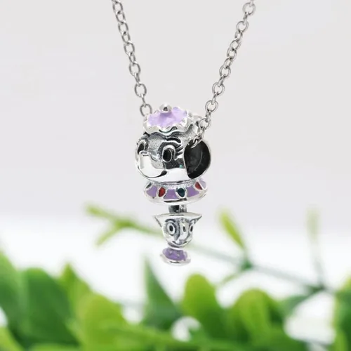 Vista 2 de Ouroyea Charm 925 Sterling Silver Pendant,Girl Jewelry Beads Gifts for Women Bracelet&Necklace