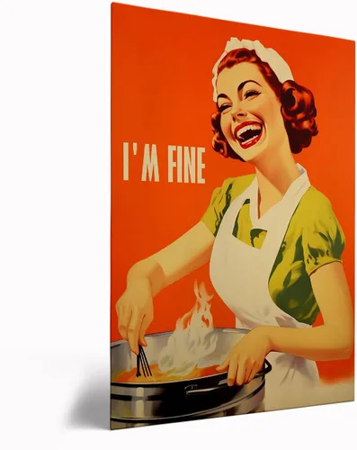 Vista 29 de Impresión retro de cocina – Divertido póster de los años 50, impresión retro de cocina, arte de pared de cocina feliz ama de casa, decoración retro