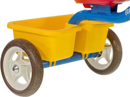 Vista 4 de Italtrike Triciclo Transporter Classic para exteriores con cesta para niños pequeños y niños, ingeniería superior, fuerte y duradero, asiento