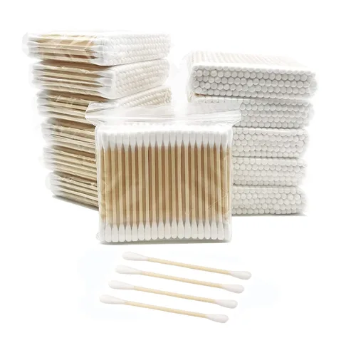 Vista 9 de Hisopos de algodón con palos de madera/doble punta brotes de algodón de bambú natural 900pcs 900