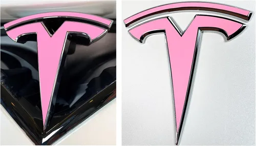 Vista 45 de Calcomanía con logotipo para Tesla Model S, Nosecone, juego de 14 piezas (verde brillante)