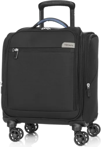 Vista 33 de Verage Equipaje de mano debajo del asiento de 14 pulgadas con ruedas giratorias y puerto de carga USB, maleta con ruedas para aerolíneas, bolsa Negro