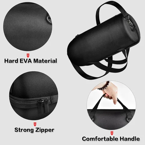 Vista 3 de Funda rígida para JBL Xtreme 3/Extreme 2, portátil, impermeable, inalámbrico, Bluetooth, soporte de almacenamiento de viaje con bolsa de bolsillo