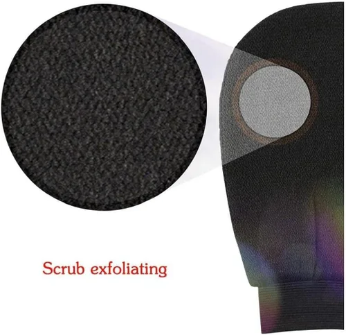 Vista 7 de Guantes exfoliantes, 1 unidad, guantes de baño de crin de caballo para hombres y mujeres, manopla para ducha, spa, masaje y removedor de células