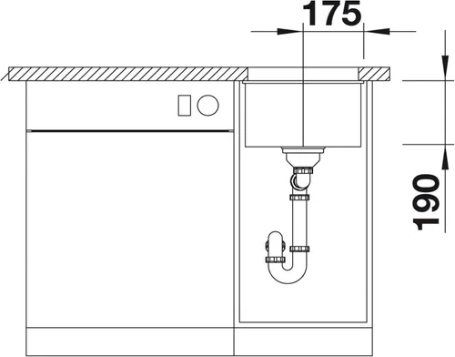 Vista 3 de BLANCO SUBLINE 320-U 523 410 - Fregadero de cocina, color blanco, 15.7 in Unterschrank