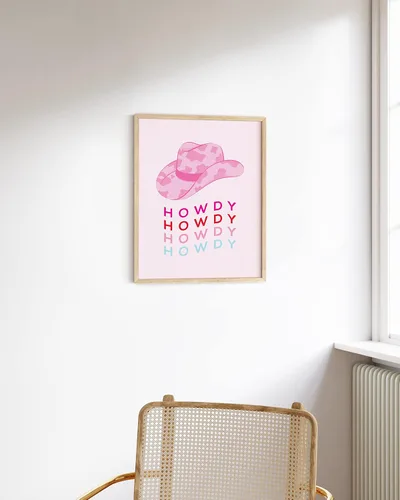 Vista 5 de HAUS AND HUES Decoración de habitación rosa preppy, póster estético para chicas universitarias, bonito arte de pared para dormitorio o dormitorio