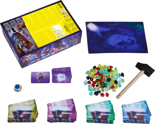Vista 2 de HABA Hammer Time: A Fun Kids Treasure Hunt - Juego de mesa para fiestas familiares con gemas y estrategia para mayores de 5 años