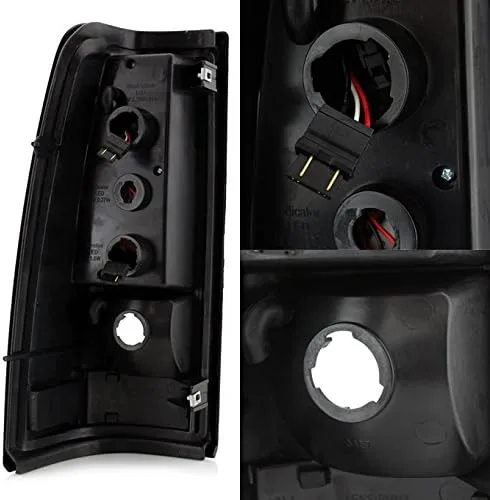 Vista 2 de AKKON - Para luces traseras GMC Sierra 1999-2006/1999-2002 Chevy Silverado Carcasa negra