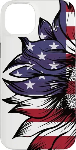 Vista 15 de USA Patriotic 4th of July Sunflower American Flag Case for iPhone 17