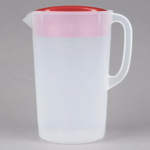 Vista 2 de Rubbermaid Jarra clásica de 1 galón con base transparente, tapa roja