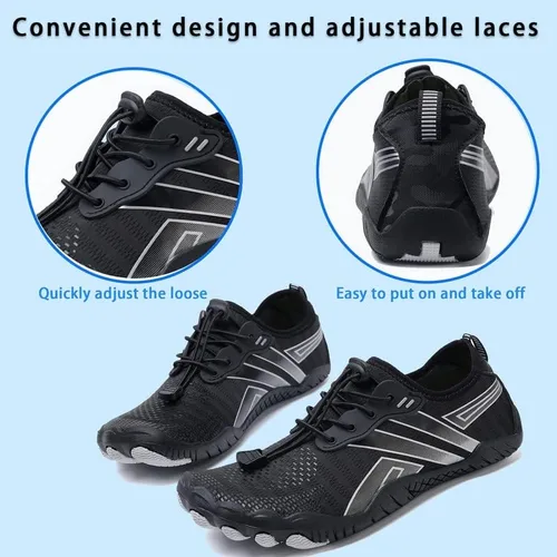 Vista 6 de Zapatos de agua para hombre y mujer, zapatos descalzos de secado rápido, deportes al aire libre para natación, piscina, playa, surf, caminar, agua