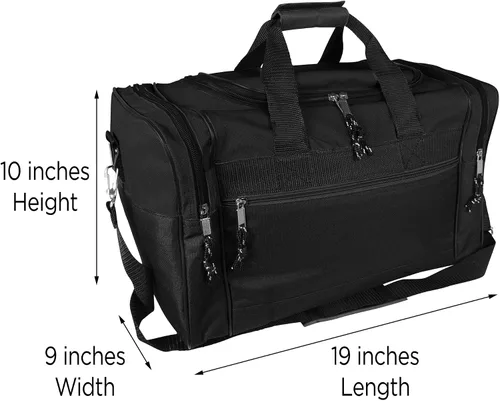Vista 5 de Bolsa de lona, de DALIX, para el gimnasio, para viajar, 17 pulgadas