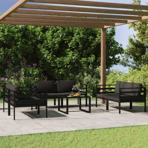 Vista 19 de Juego de 7 piezas para patio con cojines, sofá al aire libre, juego de bar de patio, muebles modernos para exteriores, banco de comedor