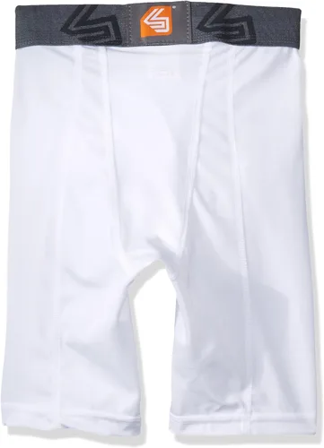 Vista 2 de Shock Doctor Compression Shorts with Protective Bio-Flex Cup, Moisture Wicking Vented Protection, Adult