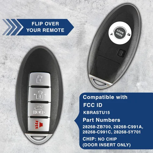 Vista 5 de KeylessOption Control remoto para auto, reemplazo para KBRASTU15