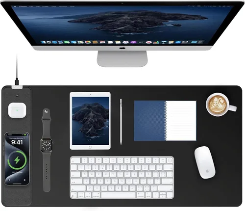 Vista 19 de TopMade Alfombrilla de Mouse de Carga Inalámbrica, Alfombrilla de Mouse para Juegos RGB, Alfombrilla de Escritorio para Oficina en Casa, 31.5" x RGB