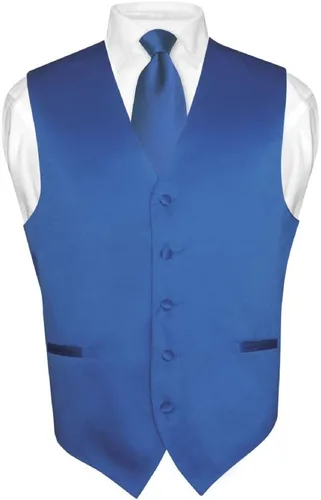 Vista 4 de Vesuvio Napoli Conjunto de corbata y chaleco de vestir para hombre de color rosa sólido para traje o esmoquin Azul bebé