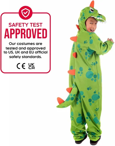 Vista 4 de Fun Shack - Disfraz de dinosaurio para niños color verde