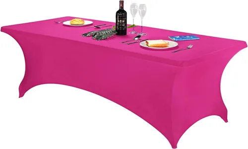 Vista 184 de FORLIFE - Funda de mesa de elastano, mantel ajustado de 4 pies para mesas rectangulares, funda elástica para patio, universal para bodas, banquetes