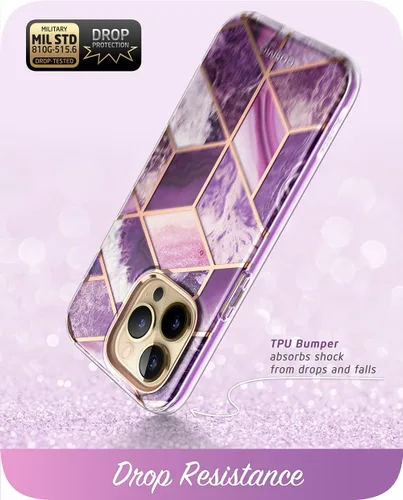 Vista 5 de i-Blason Funda protectora elegante, delgada y completa con protector de pantalla integrado para iPhone 13 Pro de 6.1 pulgadas, serie Cosmo