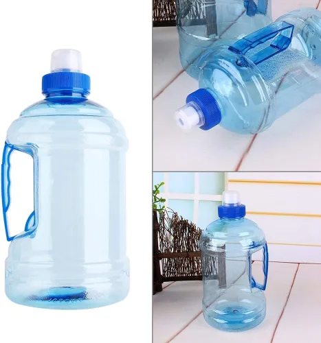 Vista 7 de Akozon Botella de agua de 1 litro, jarra de agua de 1 litro, botella de agua con flecha H20, botella grande sin BPA, tapa de plástico con asa